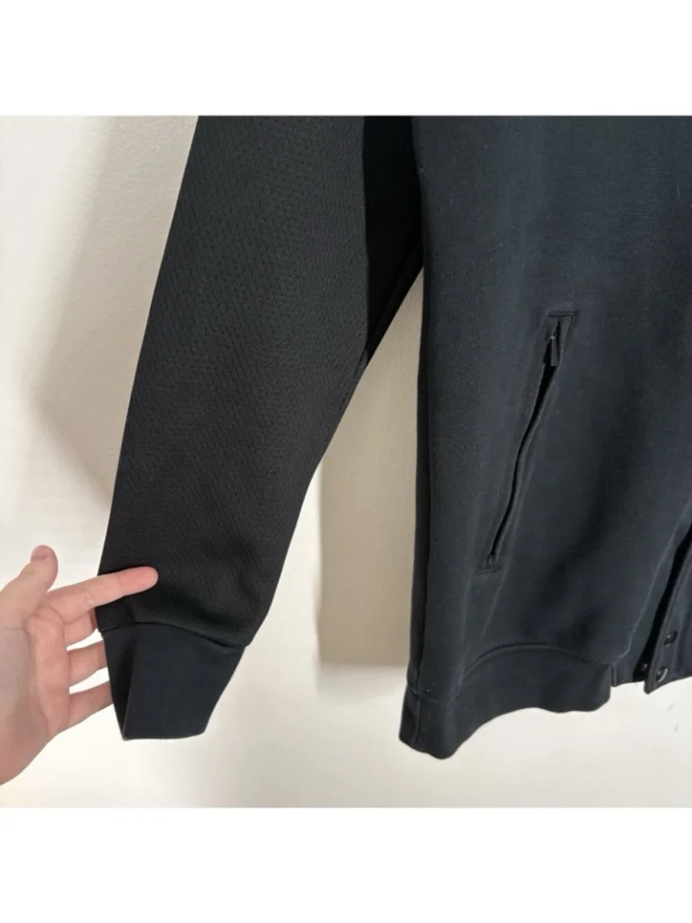Nike Air Jordan Men Size M Black Full Zip Snap Bomber Varsity Jacket 706735-011